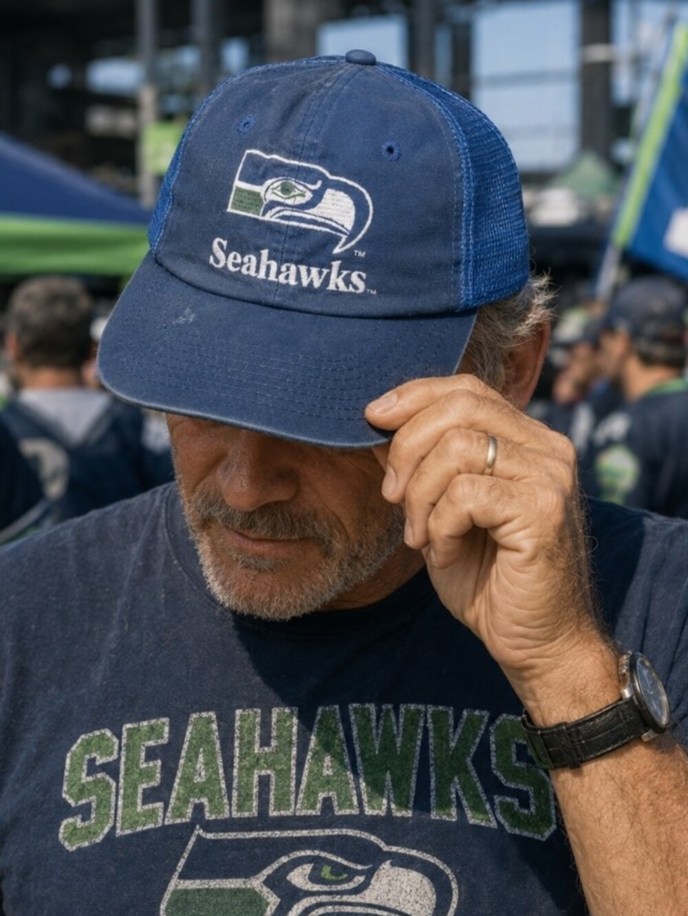 Vintage 1980s Seattle Seahawks Starter Snapback Trucker Hat Blue NFL‎  Cap USA